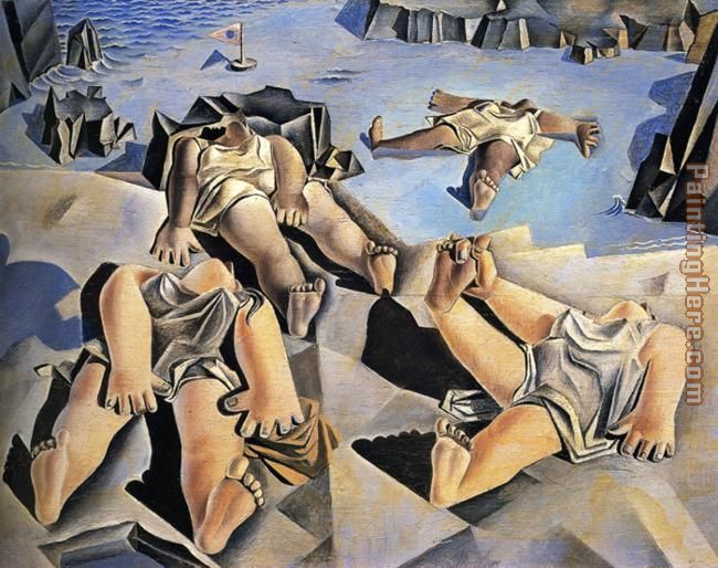 Salvador Dali Figures Lying on the Sand